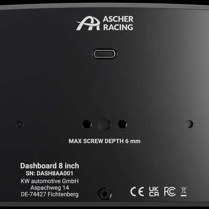 Ascher Racing 8" Dashboard