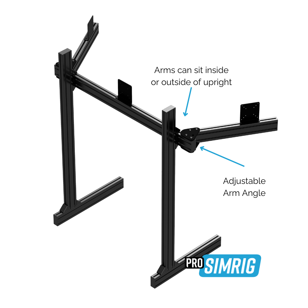 PRO SIMRIG Monitor Stand Triple Monitor, black – simracer