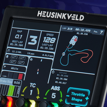 Heusinkveld DisplayDash Simracing Dashboard mit Touchscreen, Drehreglern und RGB-LEDs
