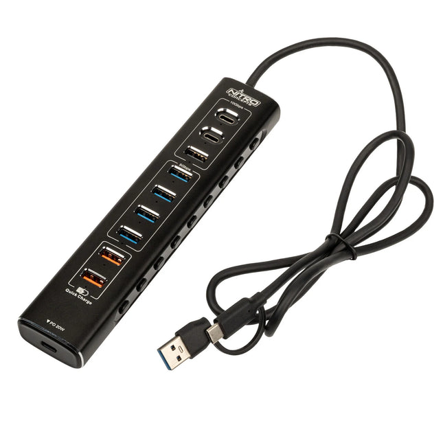 Nitro Concepts UH1, 10-Port Hybrid USB-Hub, USB 3.2