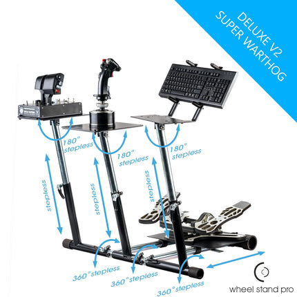 Wheel Stand Pro for Thrustmaster HOTAS WARTHOG™, Saitek X-55, X52/Pro, X65 – Deluxe V2